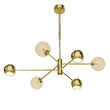 Candelabru modern auriu abajururi champagne 3xG9/60W si 3xGU10/60W Moka 1963 Jupiter